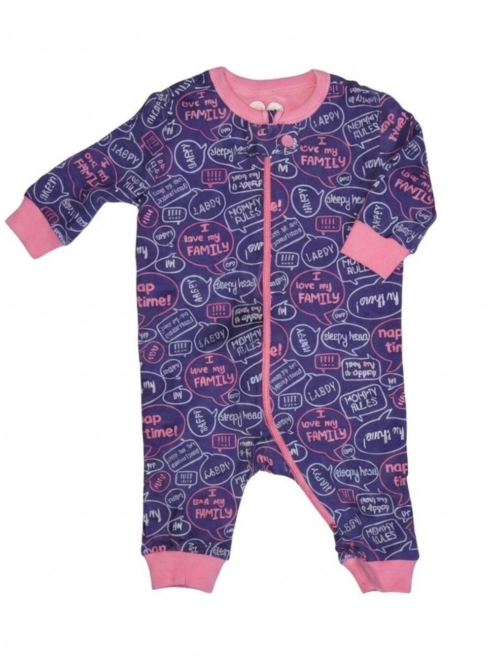 NEW Childrens Place Purple Pink Zip Footie Sleeper Long Sleeve Baby Girls 0-3M